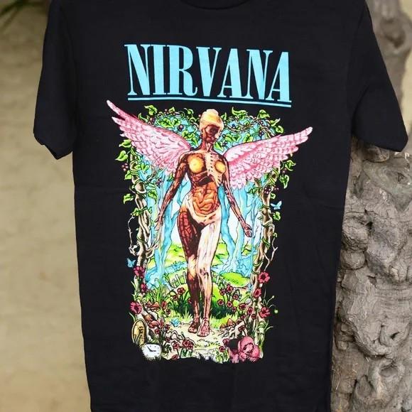 26 NIRVANA GRAPHIC IN UTERO FLORAL TSHIRT HH099 Unisex T-Shirt XL
