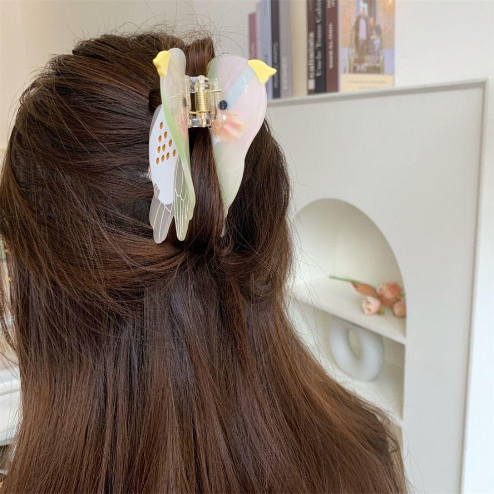 Parrot Animal Hair Clip Cartoon Bird Shark Clip Cute Acetate Hair Claw  Gift