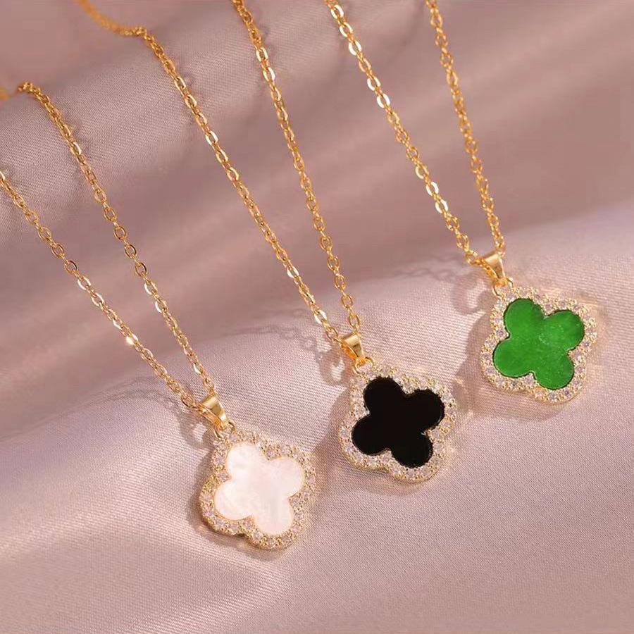Fashion Simple Four-Leaf Clover Necklace Upscale Hundred With Senior Sense Pendant Titanium Steel Necklace Ladies Necklace