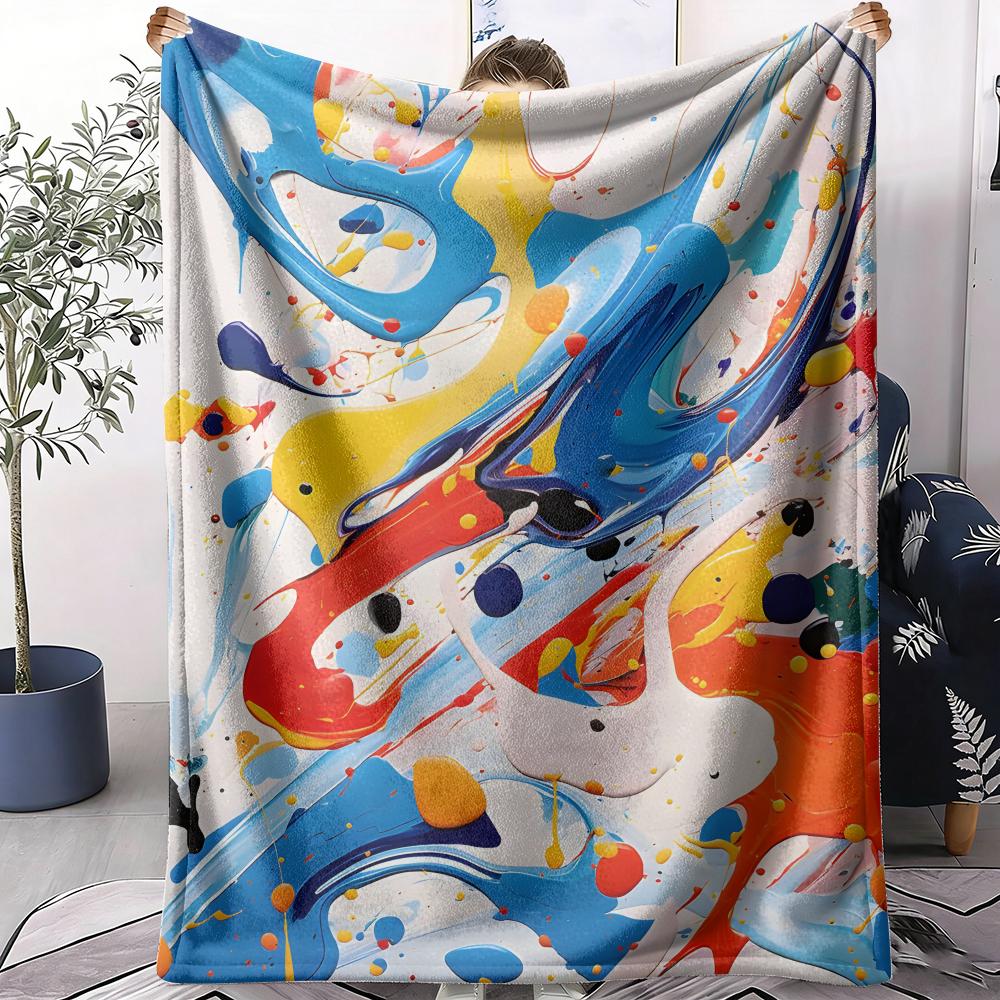 Abstract Paint Swirl Throw Soft Flannel AC Blanket Lightweight Summer Nap Throw Cozy  Blanket for Sofa Bed Travel Home