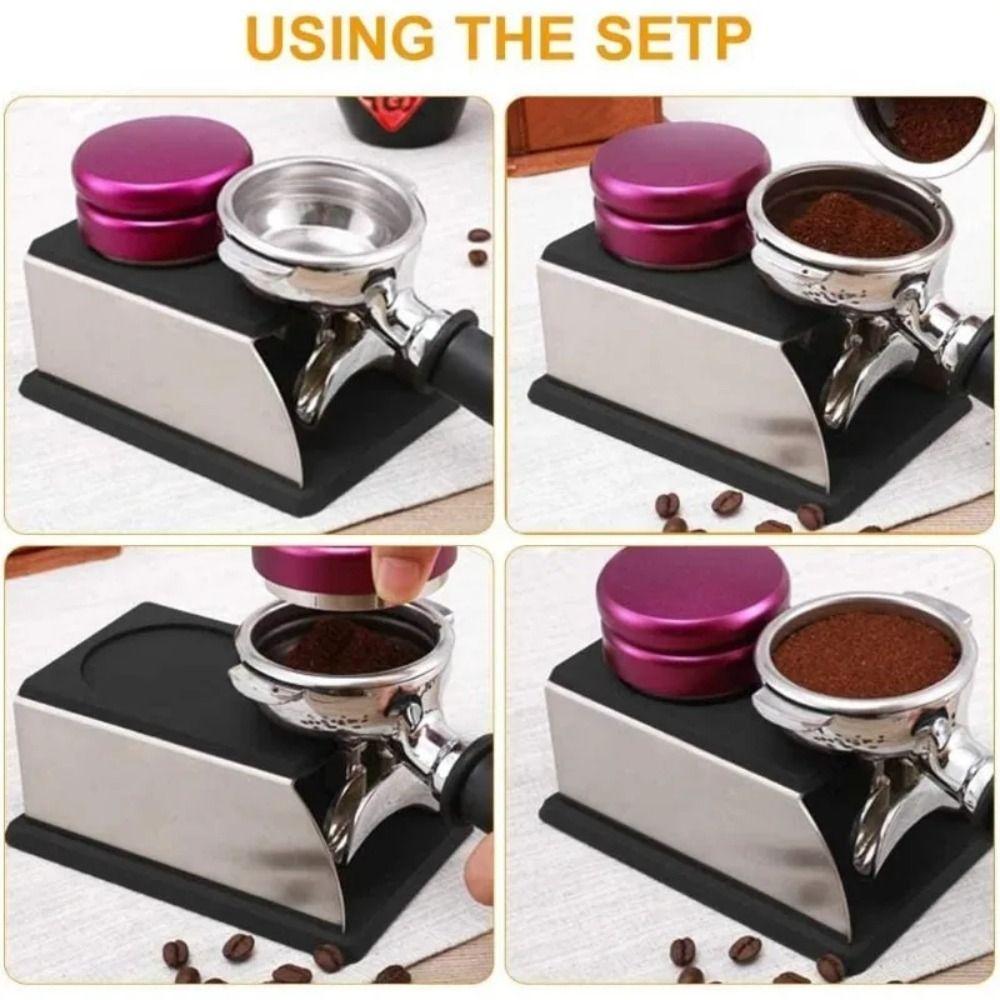 Non-Slip Espresso Tamping  Stand Stainless Steel Coffee Tamper Holder  Coffee Machine Accessories