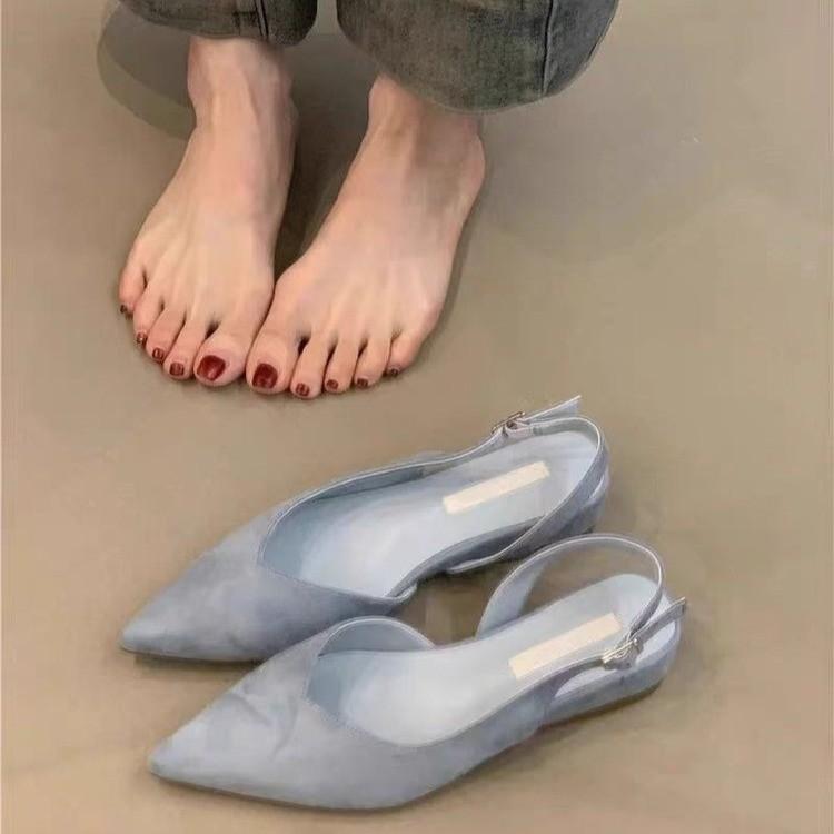 

Босоножки Баотоу туфли феи новые весенне-летние тонкие каблуки с открытым носком одинарные туфли французский темперамент высокие каблуки 40 светло-синий