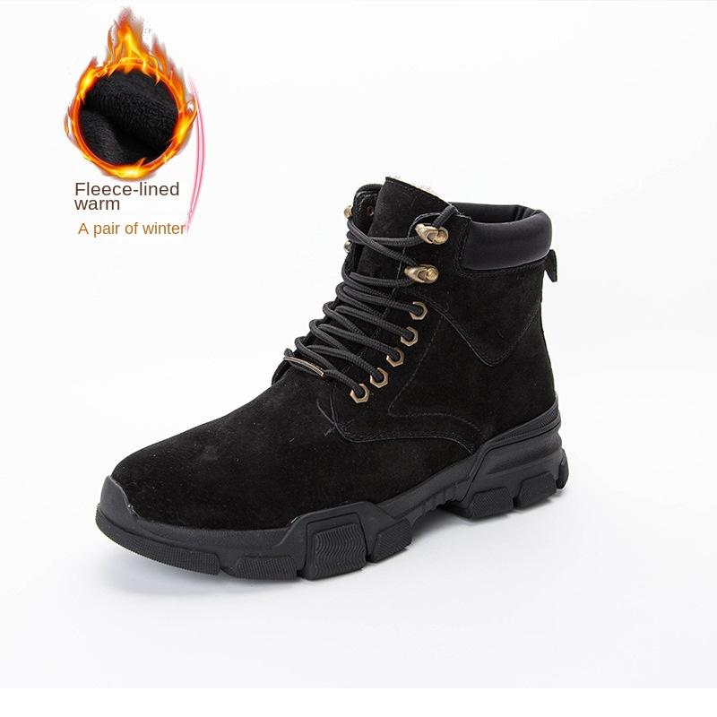 Men's High-top Velvet Spring, Summer and Winter Korean Version Versatile Men's Boots Warm Trend Boots