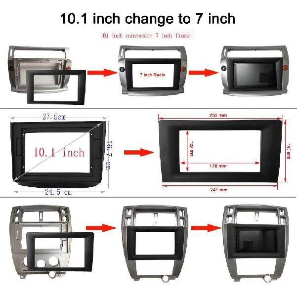 Double DIN Installation Multi-Kit 10.1INCH to 7INCH Installation Dash Kit Black