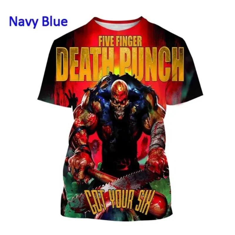 

Новая футболка в стиле поп-метал с 3D принтом Five Fingers Death Punch, модная мужская одежда в стиле хип-хоп, Harajuku, унисекс, футболка большого размера, топы XXXL