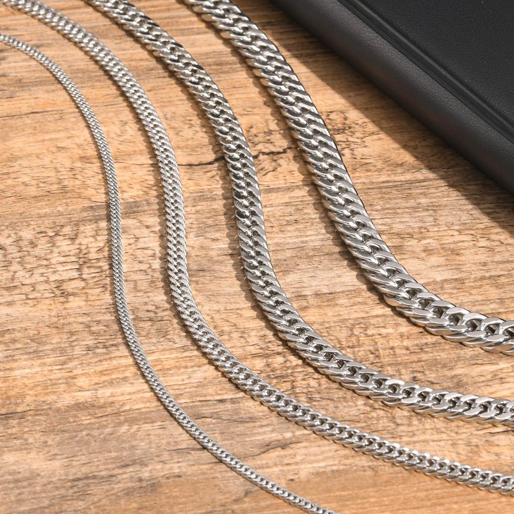 3mm/5mm/7mm/9mm Łańcuch Stal Nierdzewna Biżuteria Ogniwo Naszyjnik Curb Prezent Dla Mężczyzn Kobiet Impreza Mama Dziewczyna Walentynki