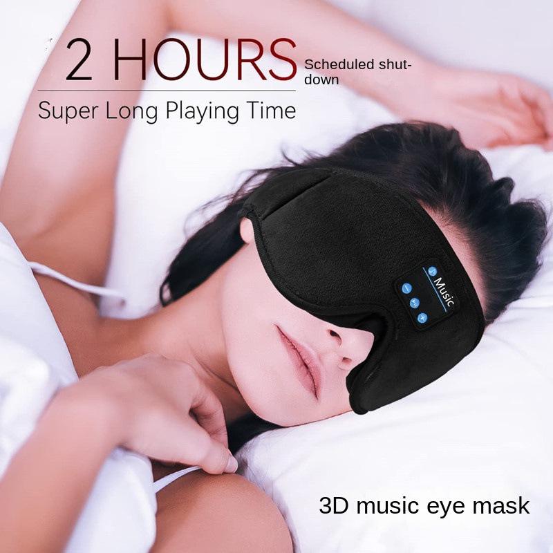 3D Bluetooth 5.0 Drahtlose Augenmaske: Schwarze Schlafmaske mit Stereo-Musik & Augenschutz