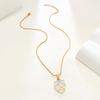 Charm Trendy Necklace for Women Girl Cute Sweet Pink Crystal Opal Heart-shaped Collarbone Chain Jewelry Accessories Party Gift
