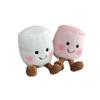 Adorable Soft And Creative Two-tone Marshmallow Plush Keychain Doll For Couples