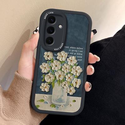 Funda para teléfono Samsung S24 S23 S22 - Pintura al óleo Haze Flor Cubierta resistente a las manchas y a las caídas en Samsung S 24