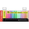 Surligneur - Stabilo - BOSS ORIGINAL - Couleurs Assorties - Encre À L'eau - Pack De 15