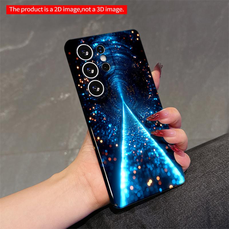 2DFlat Samsung Phone Case Cosmic Tunnel Neon Glow Applicable To Galaxy S22 S23 S24 S25ULTRA S26 A12 A13 A14 A15 A16