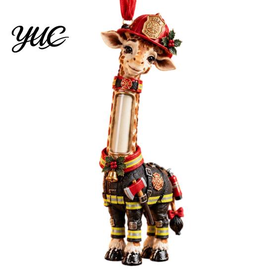 Acryl Hangende Sieraden Giraffe Kerst Geldhouder Ornament, Geldclip Decor voor Ruimtebesparende Kerstboomzak Auto, Schattige Beroepsfiguur, Decoraties