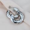 Elegant 18K Gold Twisted Hollow Titanium Steel Earrings - Trendy, Large, C-Shaped Design for Women
