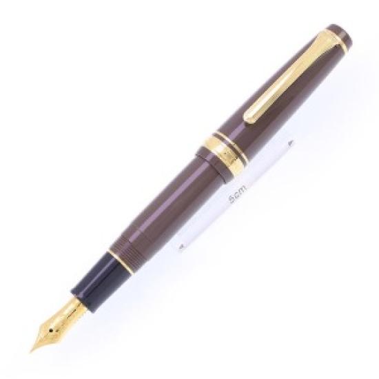 USED Sailor Professional Gear Slim Mini Fountain Pen – Gold Trim (Taupe), Medium Fine (MF)