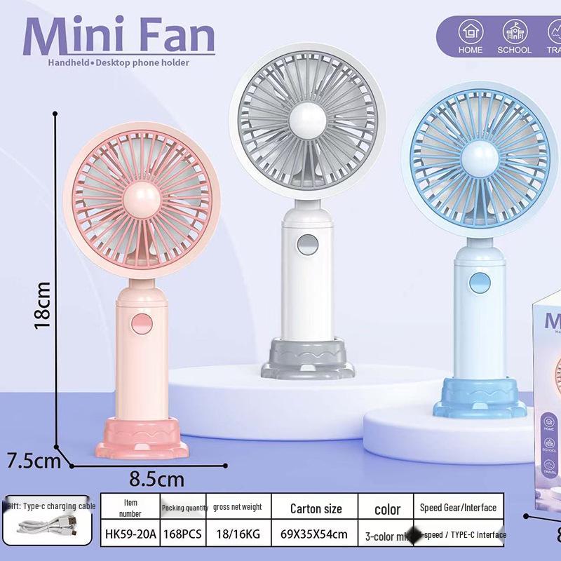 USB Mini Fan & Phone Holder: Portable Student & Children's Desktop and Handheld Fan