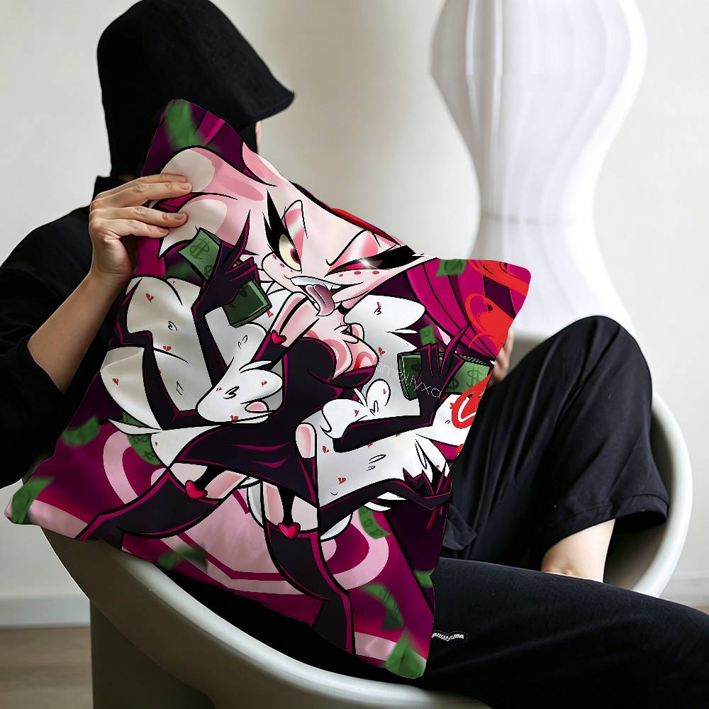 Anime Hhazbin Hhotel Angel Dust Cushion Cover Inches Farmhouse Decor Home Throw Pillow Covers for Couch Decorations