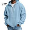 Fashionable Waffle Knit Hoodie Men's Hooded Jacket, Solid Zip Up with Adjustable Lightweight Athletic Outerwear Hood & Pockets, Long Sleeve