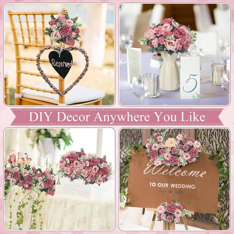 1Pcs Silk Flower 7-Forked Artificial Rose Hydrangea Handheld Flower Fillet Rose Dried Flower Wedding Decoration Flower Bouquet