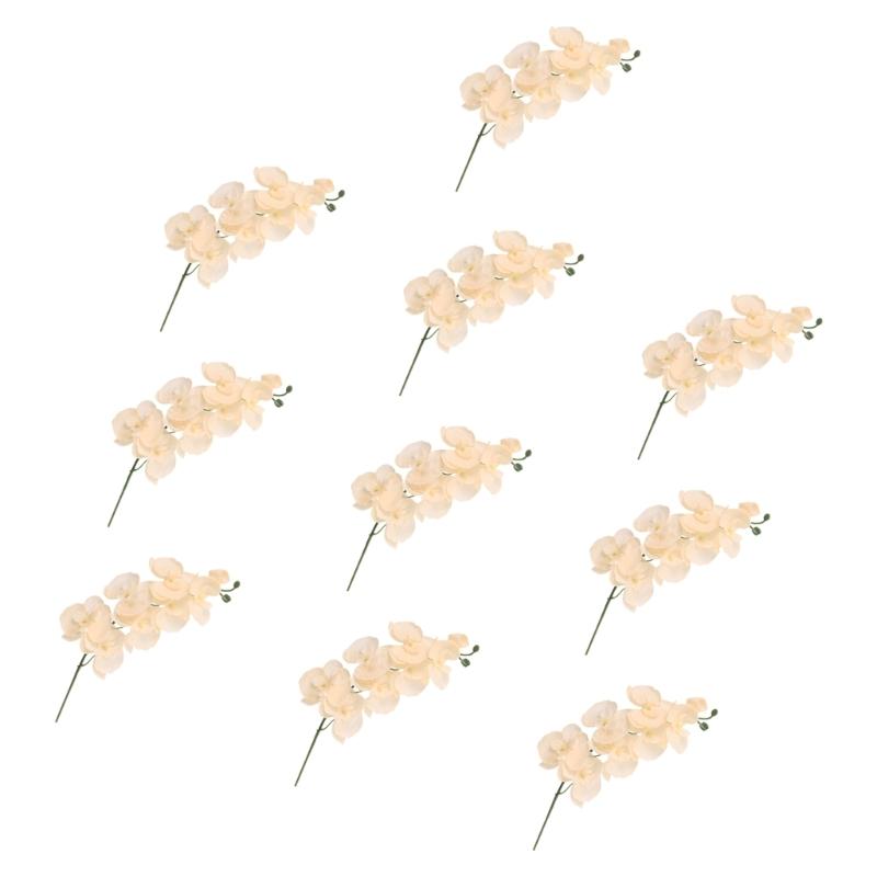  Silk Wedding Floral Branch 3D Artificial Orchids Flowers Branch for DIY Wreaths