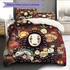 Spirited Away Character Collage Pattern Bedding Home Decoration Festival Gift (1 * Duvet Cover + 2 * Pillowcase, Without Core)