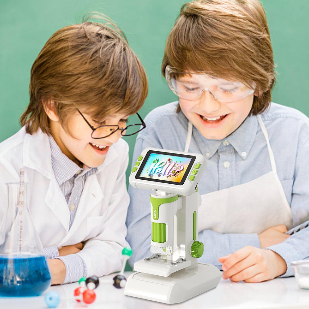 Microscope for Kids Portable Microscope 100-1600X Kids Microscope Portable Handheld Magnifying Glass for Scientific Experiment