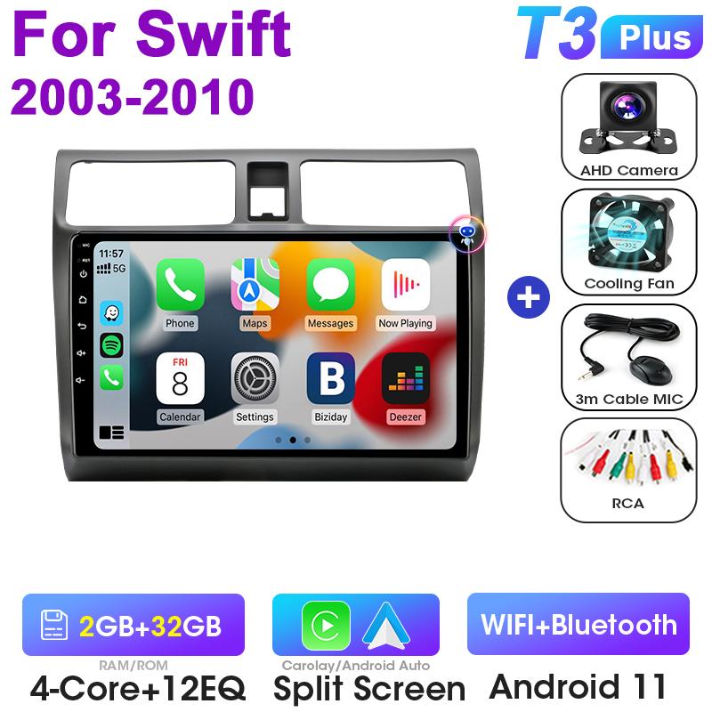 Android 12 Car Radio For Suzuki Swift 2003 - 2010 2 Din GPS Navigation Carplay Auto Stereo Intelligent Systems Smart Autoradio