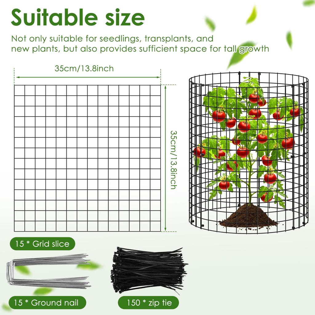 15PCS/Set Plants Protector from Animals 13.7inch Metal Mesh Plants Cages To Keep Animals Out Rustproof Garden Protection Covers