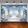 2D Ice Castle Fairy Tale Backdrop for Wedding & Engagement Parties