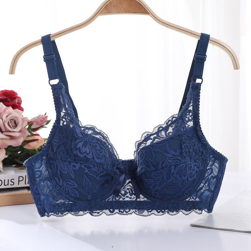Ultra-Thin Lace Bra: Sexy, Large-Size, No Sponge, Gathered Fit