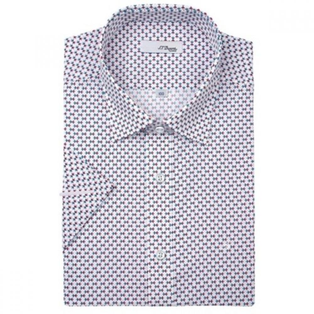 S.t. Dupont Men Fish Motif Print Short Sleeve Slim Fit Shirt Se6mm21hs252smi 95