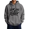 Men's Casual Hooded Jacket with Large Pockets and Funny Saying Print