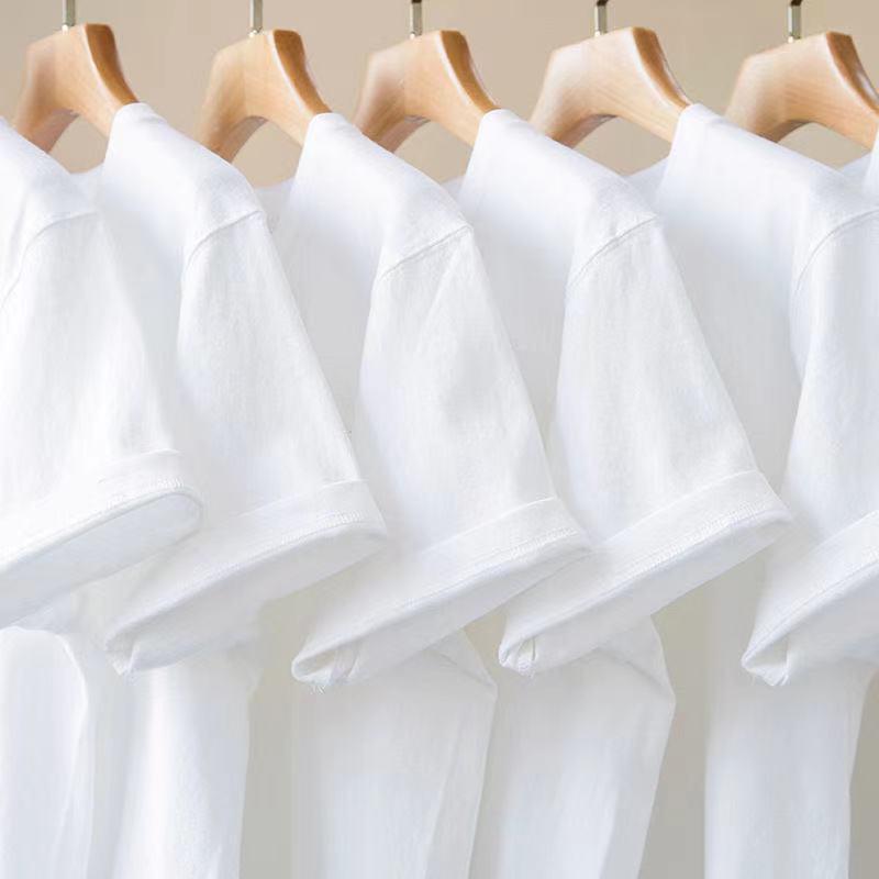 

2026 Unisex Summer Cotton T-shirt: Men s Trendy 230g Japanese Style, Round Neck, Short Sleeves, Loose Fit. L (50-60 kg) білий