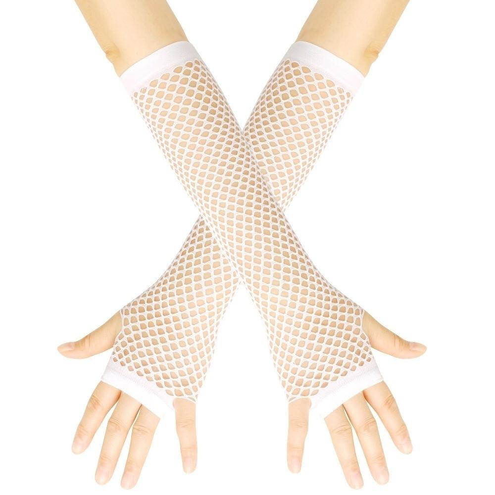 Fingerless Fishing Net Gloves Long Long Gloves Fashion Mesh Gloves Women