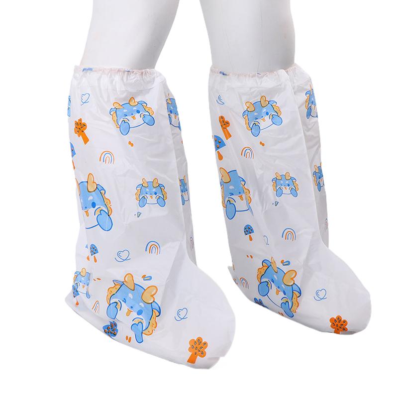 1Pair Cartoon High Waterproof Children'S Shoe Covers Protectors Anti-Slip Rain Proof Long Shoes Cover With Stretchy Cuff