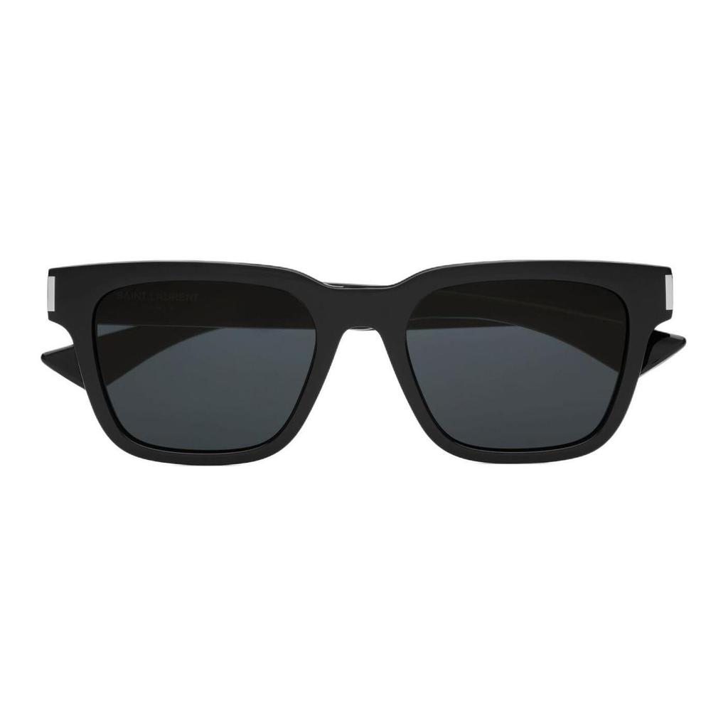 Saint Laurent Full Frame Design Metal Resin Acetate Rectangular Sunglasses Unisex Sunglasses Black 822253Y99671033