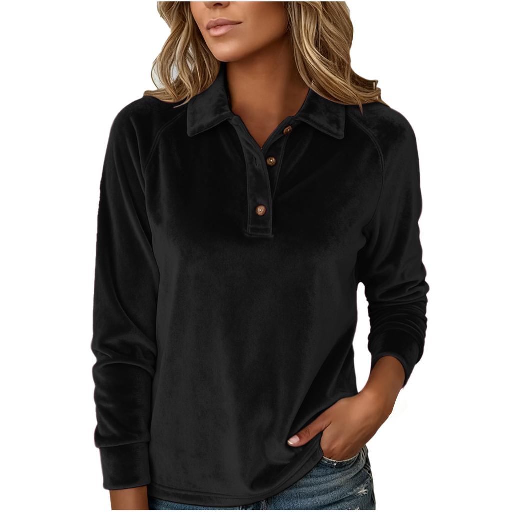 Women's Asymmetrical Long Sleeved Collar Shirt Top