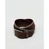 Dark Brown Check Line Leather Belt Dbbe2f722
