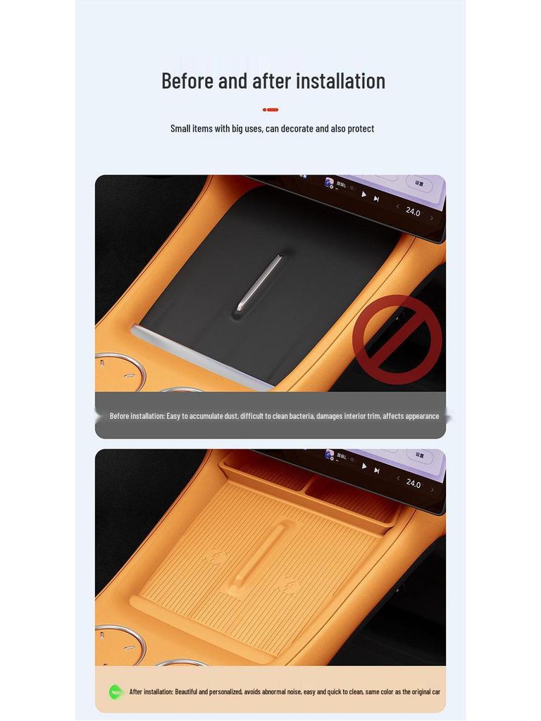 Xiaomi YU7 Central Wireless Charging Pad Separator with Anti-slip Silicone
