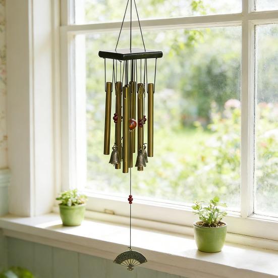 Wind Chime for Outside Butterfly/Horse/Fan/Ship Metal Tube Windchime for Patio Yard Porch Hanging Decoration Housewarming Gift for Men Women
