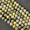Smooth Round Yellow Serpentine Beads, Loose Beads, Full Strand 14-15 Inch Beads, Gemstone Beads for Jewelry Making, 6mm 8mm 10mm Size Beads.