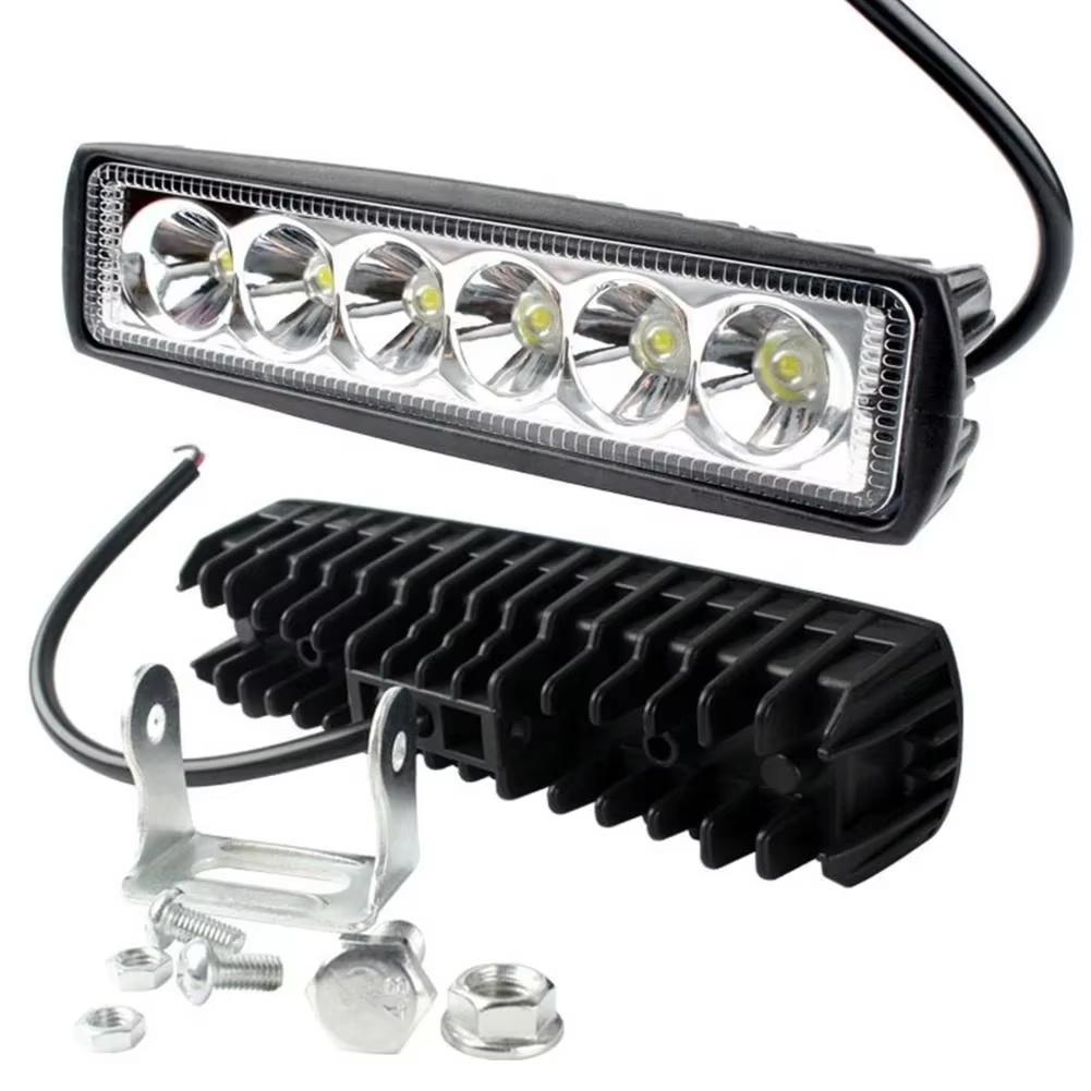 2PCS 18w 6 LED Car Work Light DRL Spotlight High Bright Waterproof Auto Offroad SUV Truck Headlights Driving Lamp 12V 24V 6000K