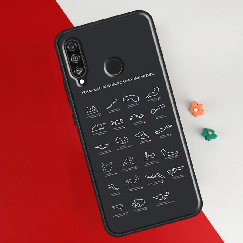 Calendar Formula Race Cars Circuits Case For Honor 50 8X 9X 10i Cover For Huawei P30 P40 Lite P50 P20 Pro P Smart 2019 Nova 5T