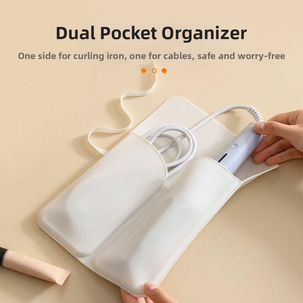 Folding Hair Curler Storage Bag Silicone Heat Resistant Mat  for Hair Care Tool
