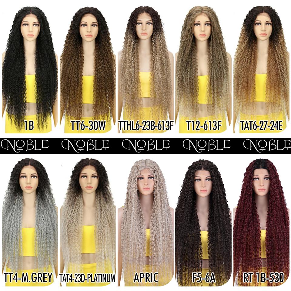 Noble Synthetic Lace Front Wig Long Curly 38 Inch Red Wig For Women Afro Kinky Curly Lace Front Wig Cosplay Blonde Lace Wig