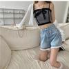 Hot Girl Denim Shorts Summer Sexy Lace Rhinestone High Waist Short Pants