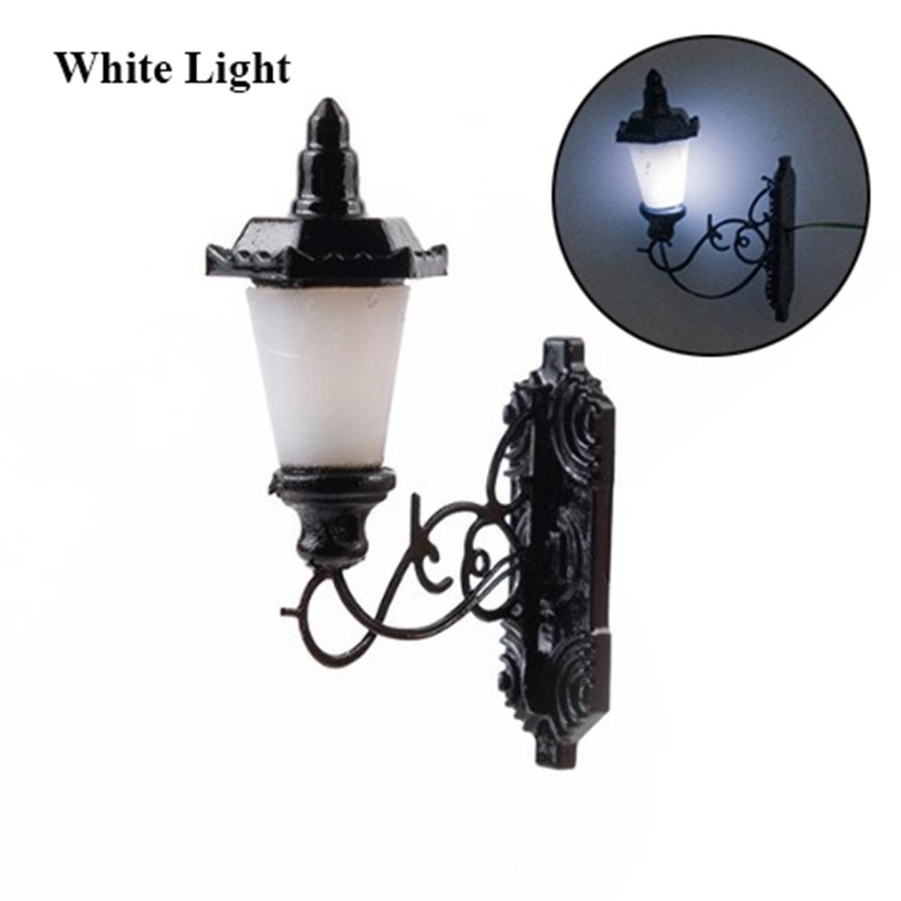 2.2*2.8cm White/Warm Light Model ABS Metal Material Sand Table Chandelier New Dollhouse Wall Lamp