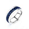 Stainless Steel Roman Numeral Rotating Ring - Titanium Chain Band