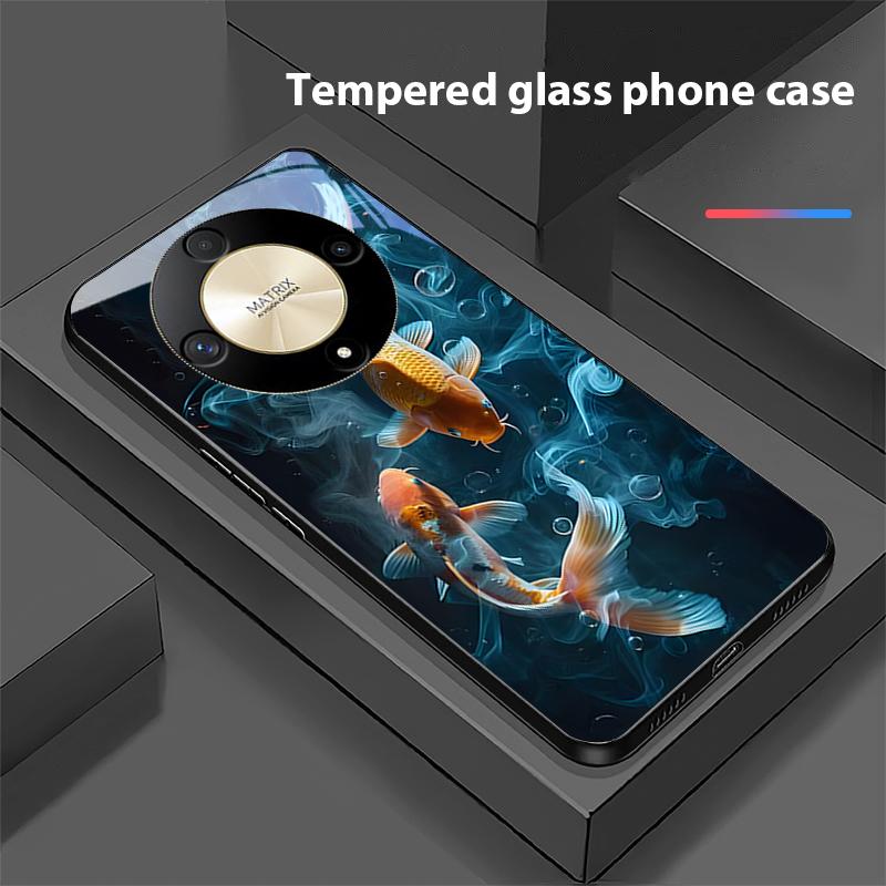 Funda de Cristal Templado para Teléfono Chino Wind Fish Para Honor Magic 6 50 70 90 Lite X7b 200 Pro Nova 10 Nova 5T X6 P30 Pura 70 Ultra