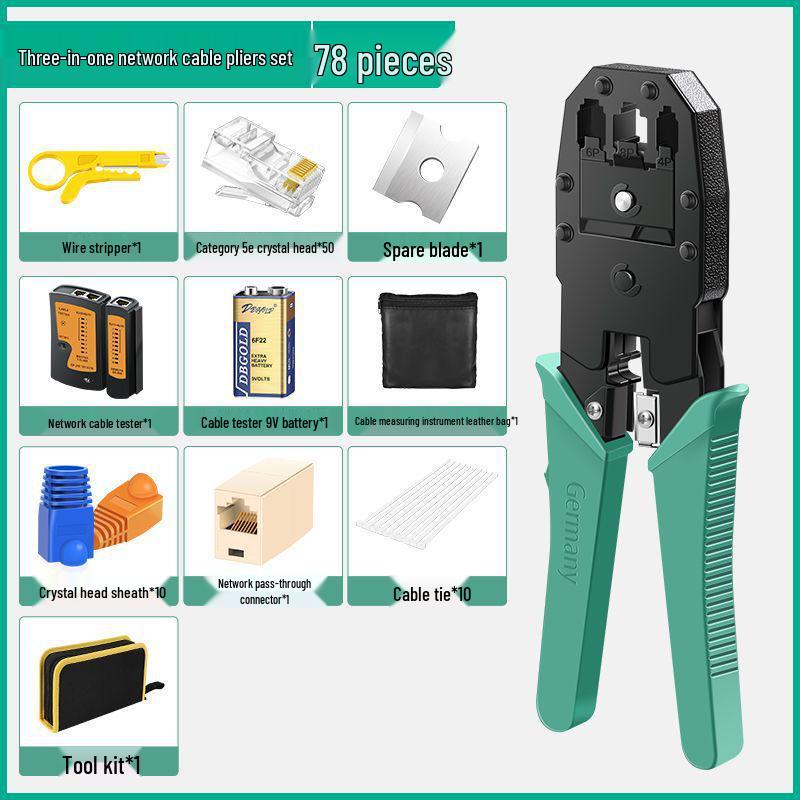 Home Network Cable Crimper Set: Cat5 Pliers & Multifunctional Wire Stripper